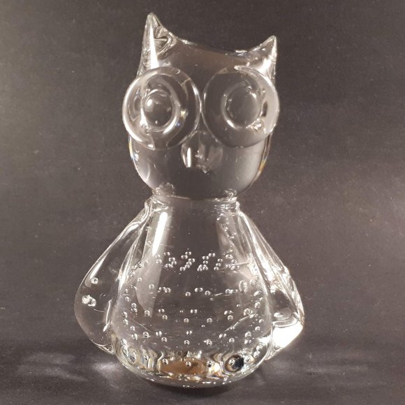 Vintage Large glass owl paperweight, figurine - Picture 1 of 8